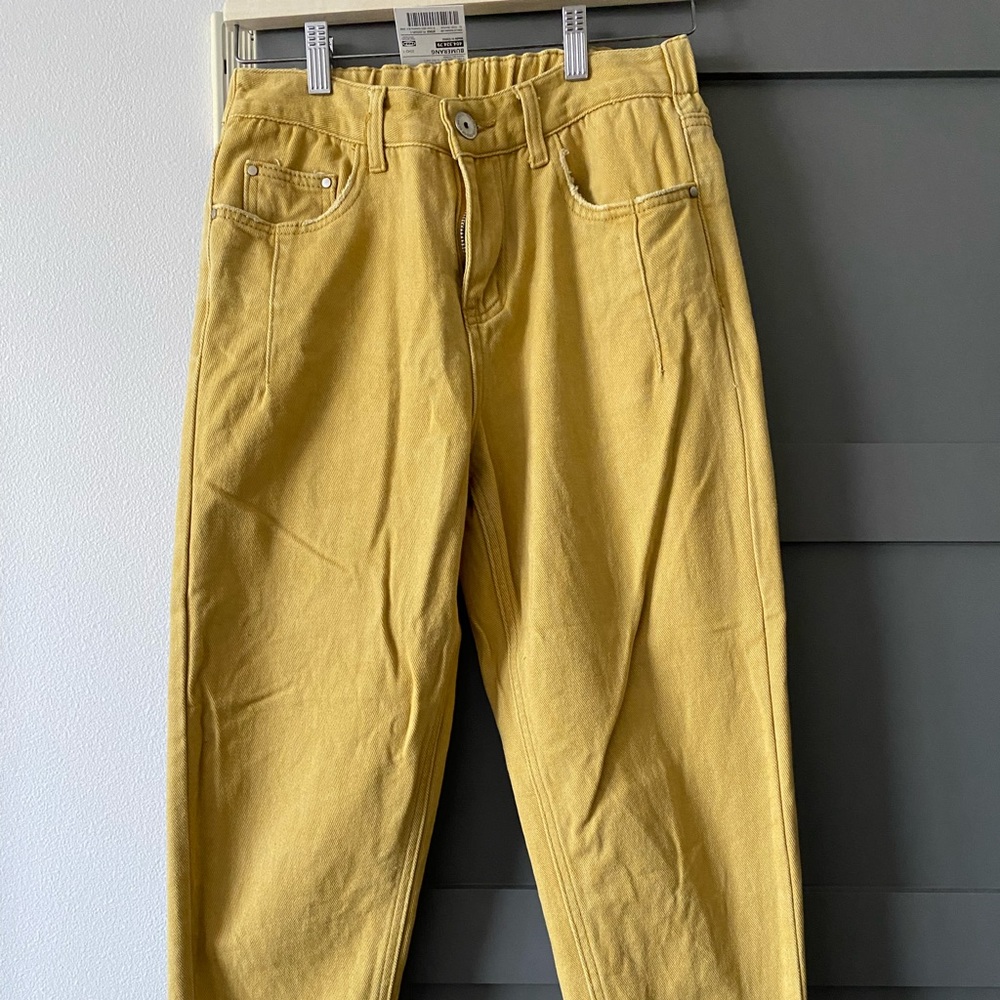 Benetton / fleece lined pants / mustard color